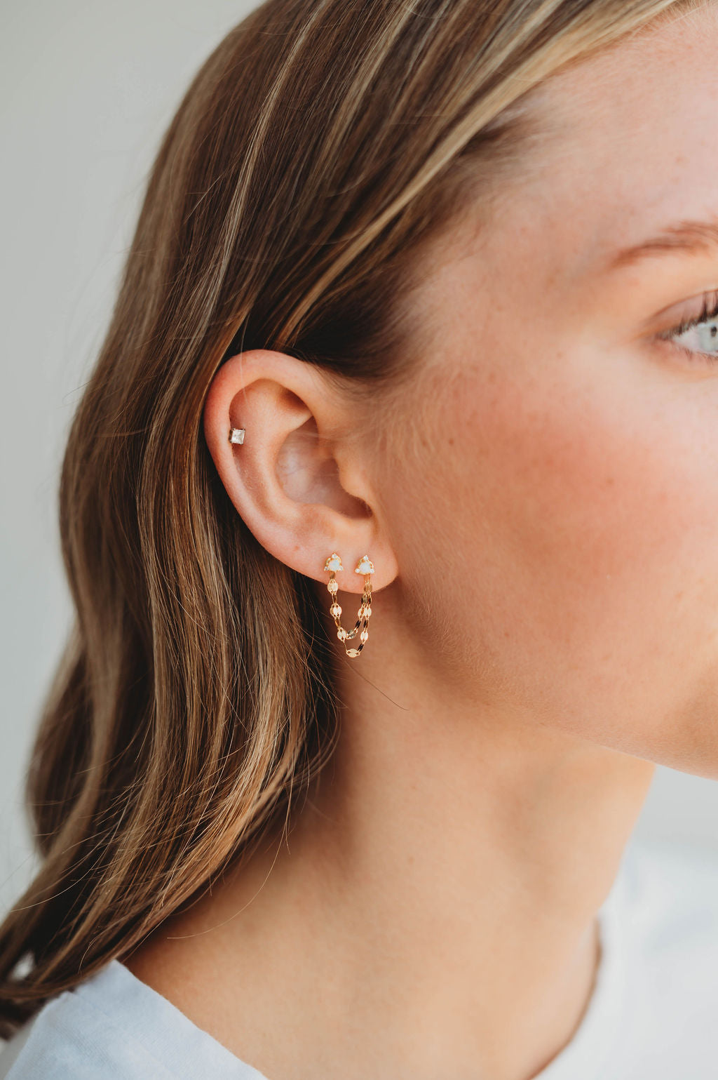 Ear Chains- 14k Gold Fill or Sterling Silver