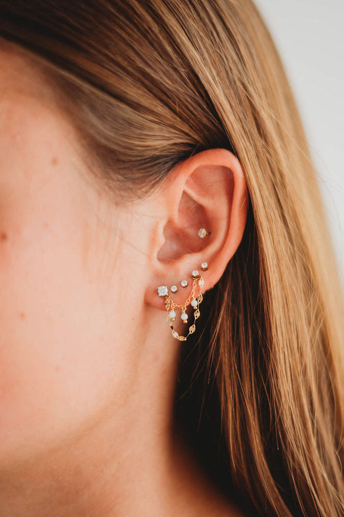 Ear Chains- 14k Gold Fill or Sterling Silver