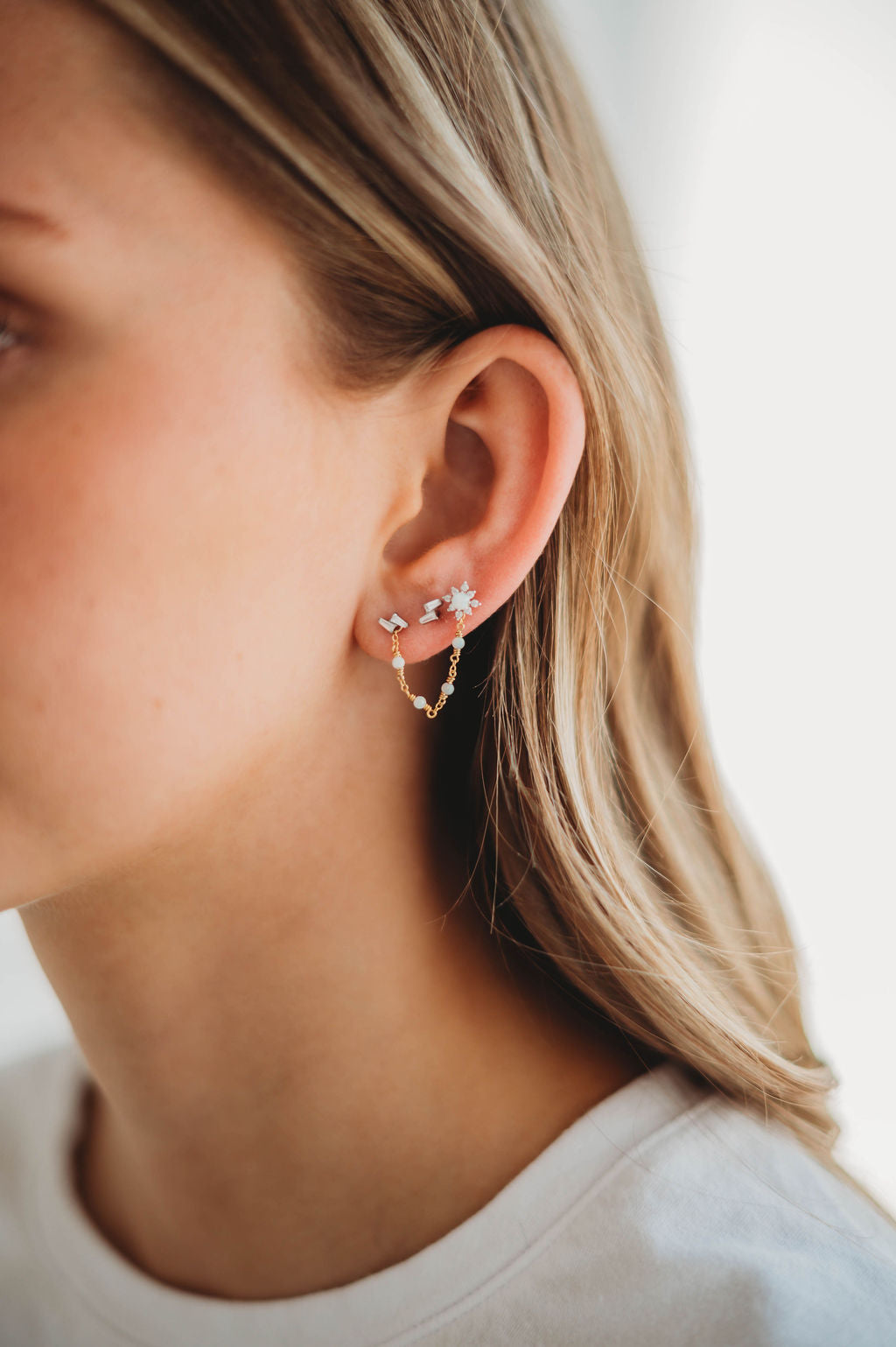 Ear Chains- 14k Gold Fill or Sterling Silver