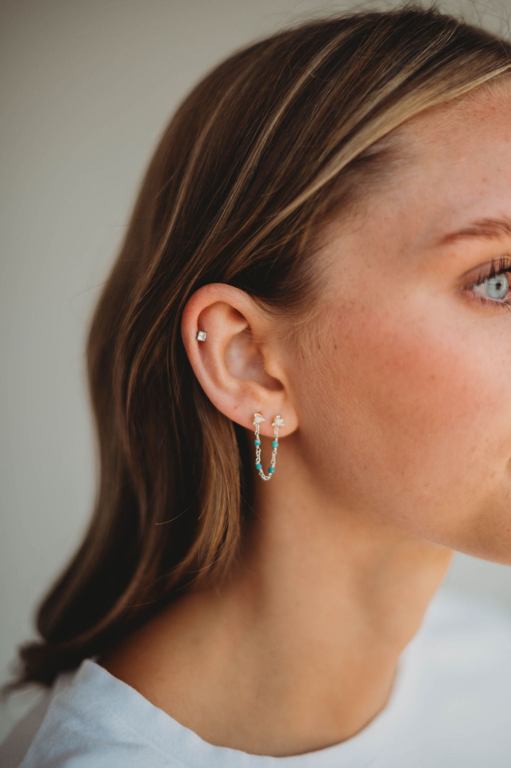 Ear Chains- 14k Gold Fill or Sterling Silver