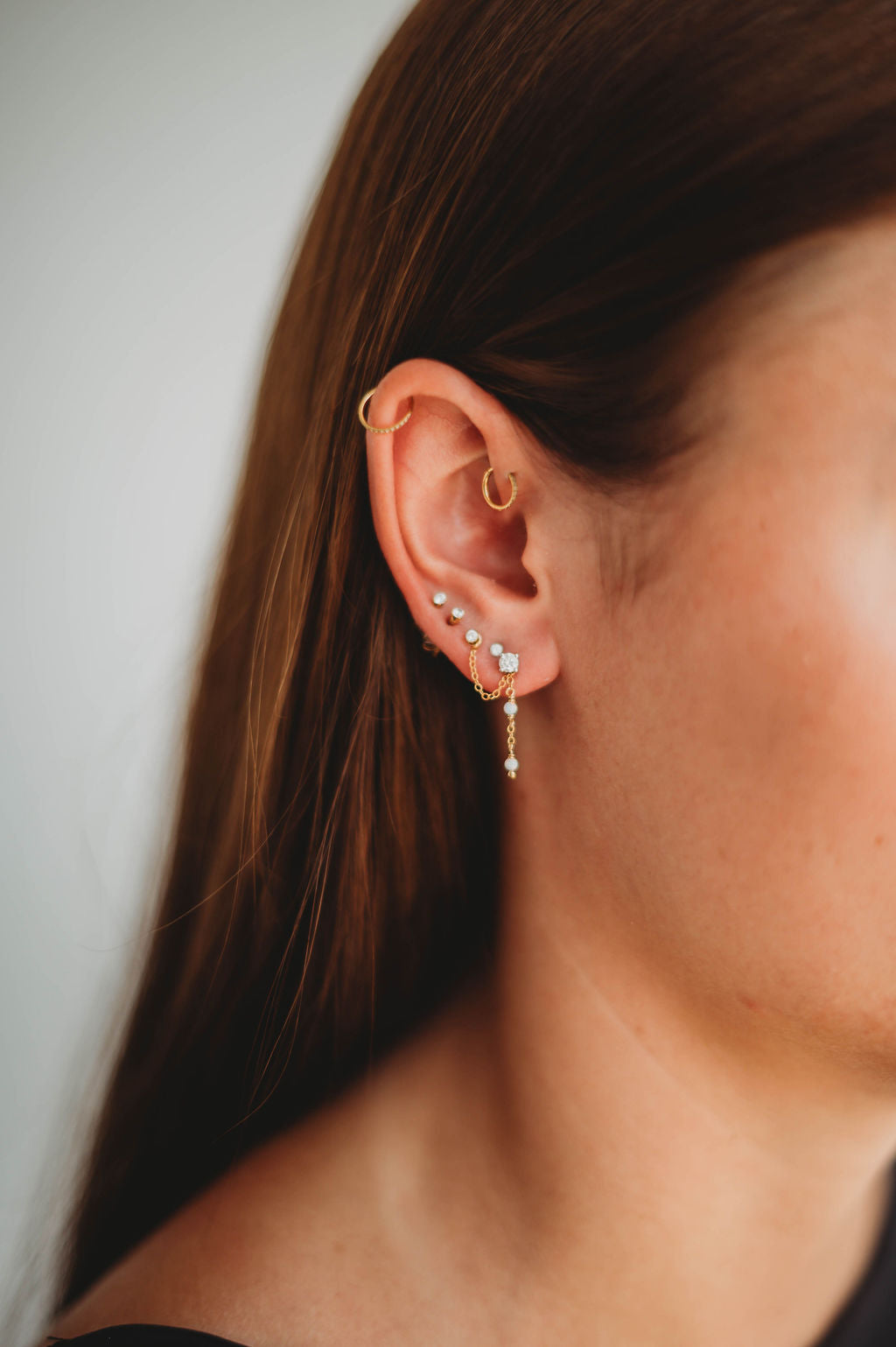 Ear Chains- 14k Gold Fill or Sterling Silver