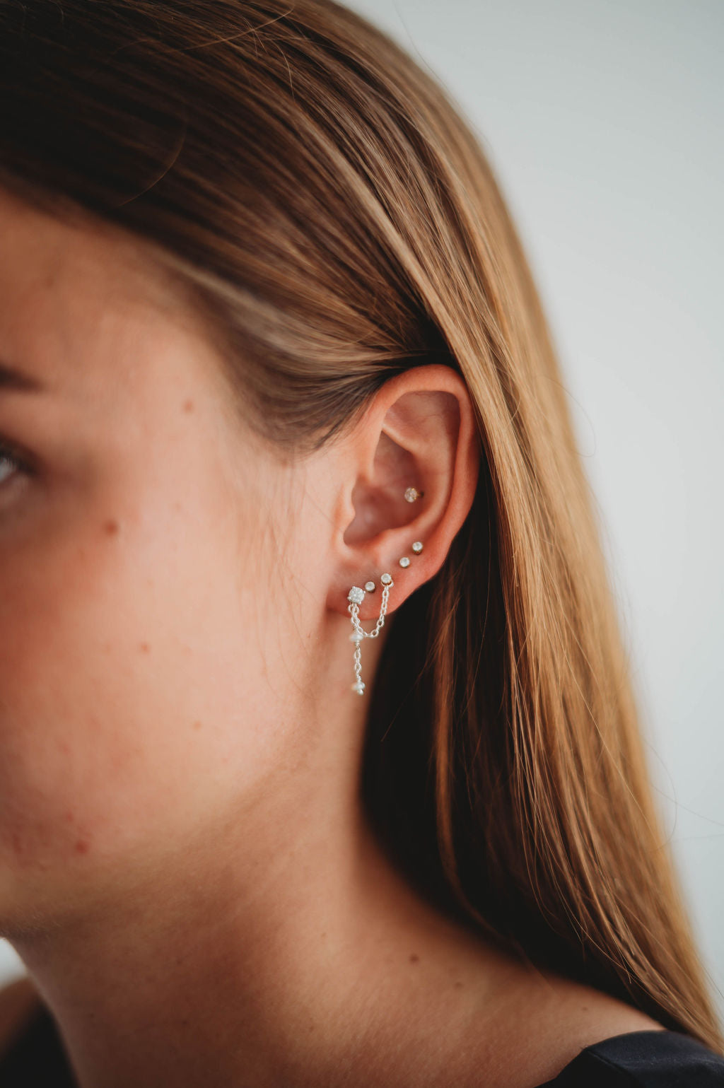 Ear Chains- 14k Gold Fill or Sterling Silver