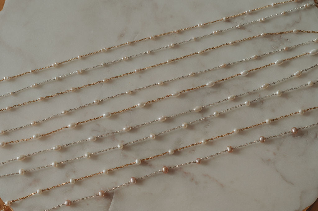 Pearl Satellite Permanent Jewelry Chain PREORDER (3 feet)