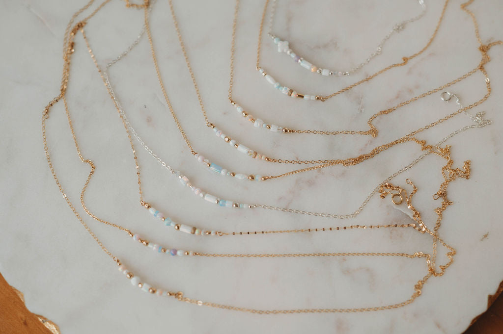 Inner Glow Necklace - 14k Gold Fill/ Sterling Silver - Opalite Collection