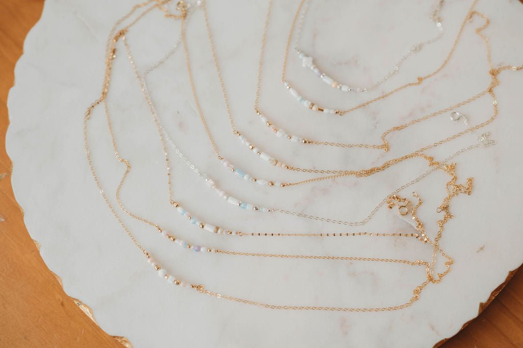 Inner Glow Necklace - 14k Gold Fill/ Sterling Silver - Opalite Collection