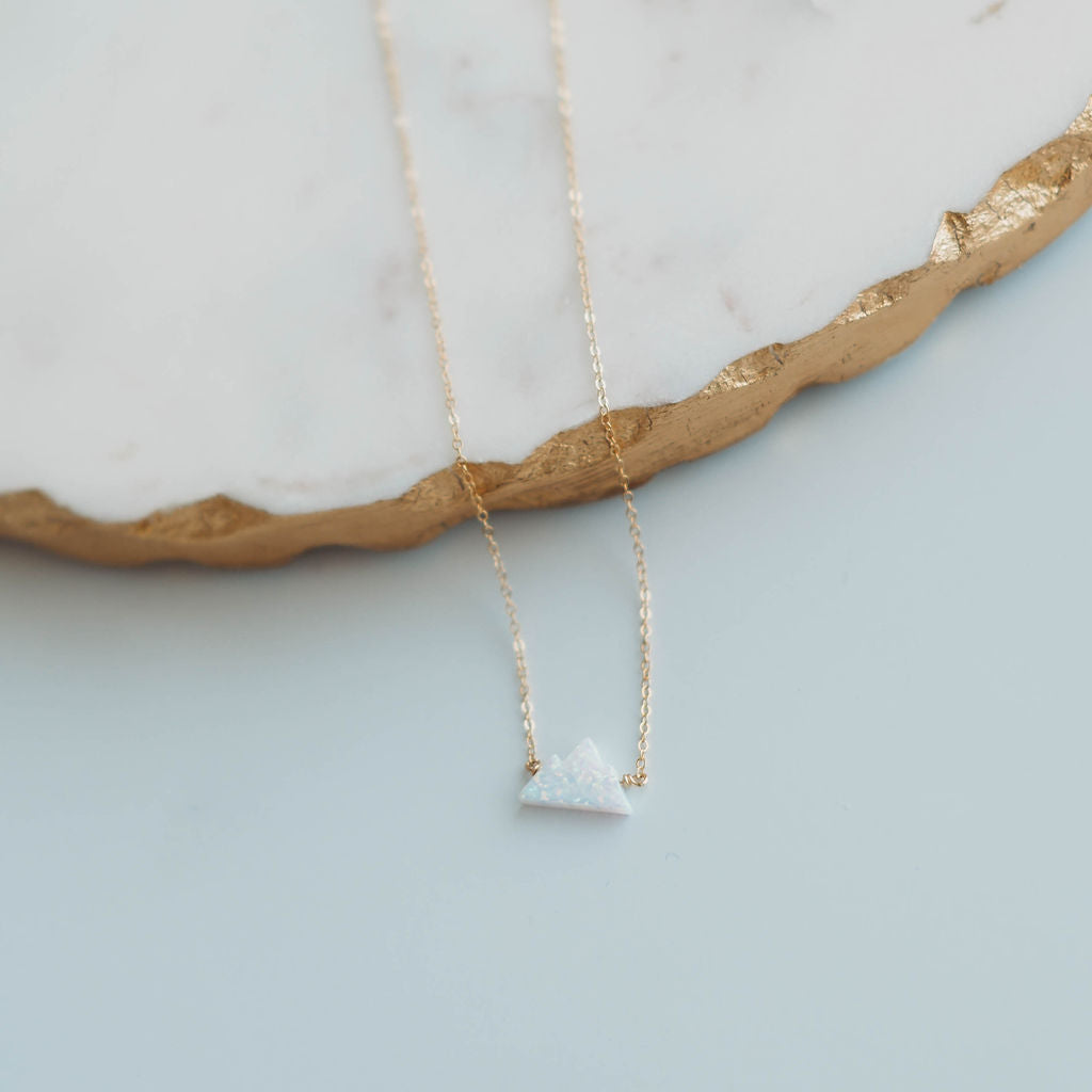 Mountain Girl Necklace- 14k Gold Fill/ Sterling Silver - Opalite Collection