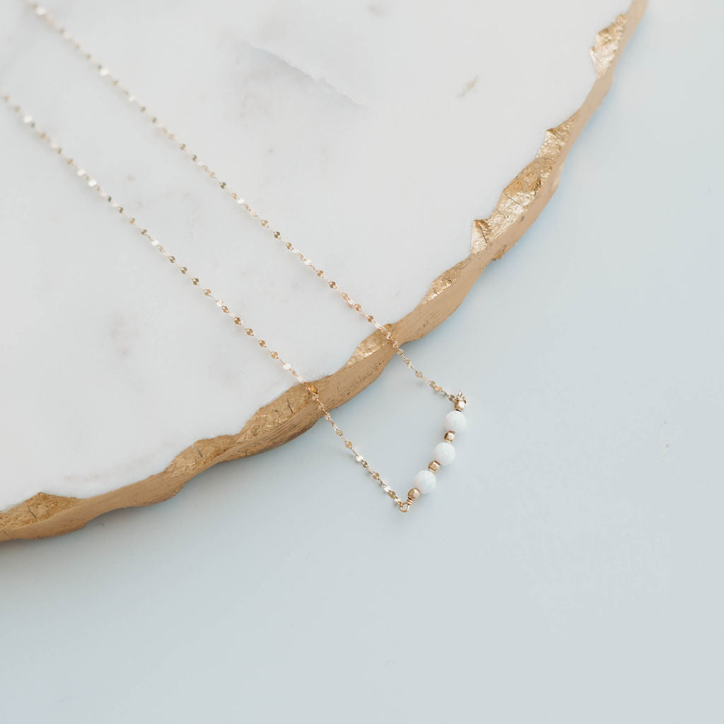 Radiant Necklace- 14k Gold Fill/ Sterling Silver - Opalite Collection