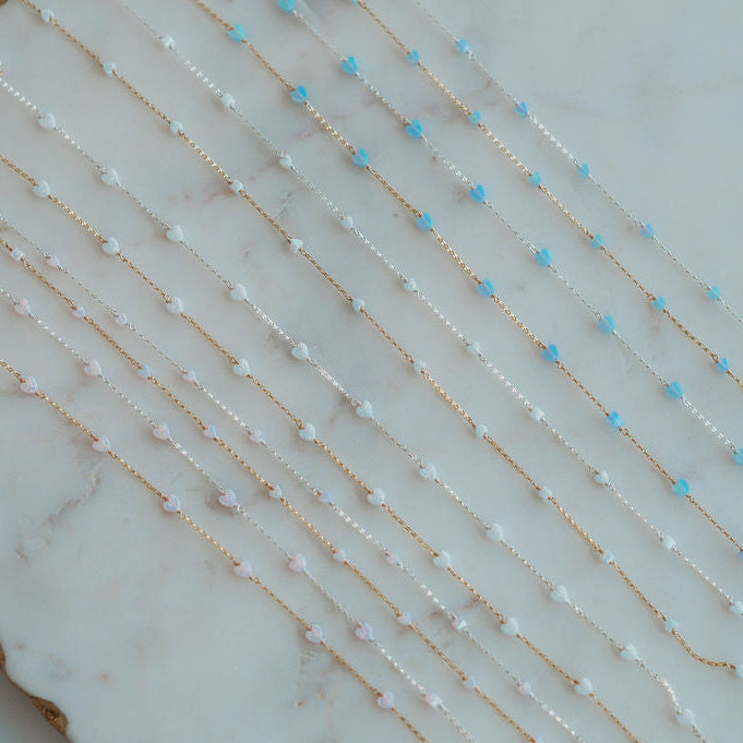Lil Hearts Opal Permanent Jewelry Chain- READY TO SHIP/ PREORDER (3 feet)