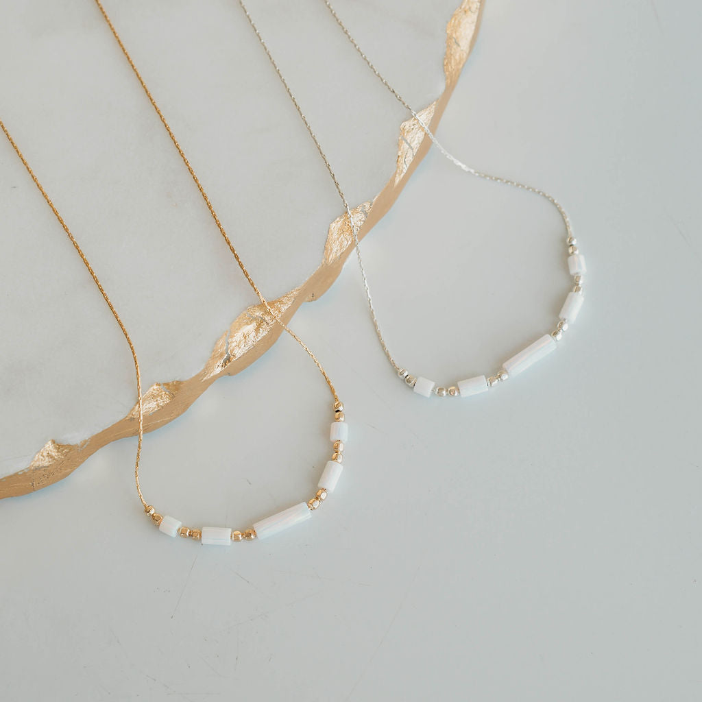 Golden Hour Necklace- 14k Gold Fill/ Sterling Silver - Opalite Collection