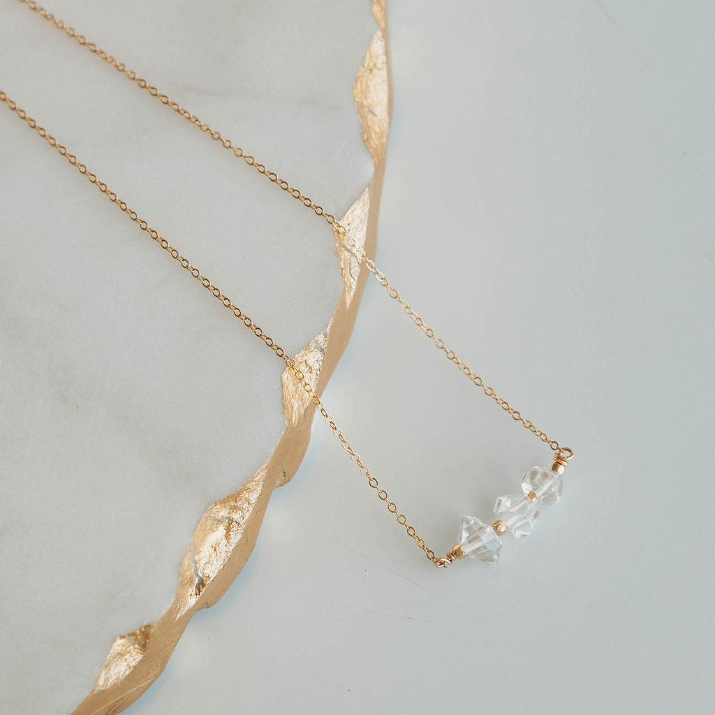 Thrive Herkimer Diamond Necklace- 14k Gold Fill/ Sterling Silver - Opalite Collection