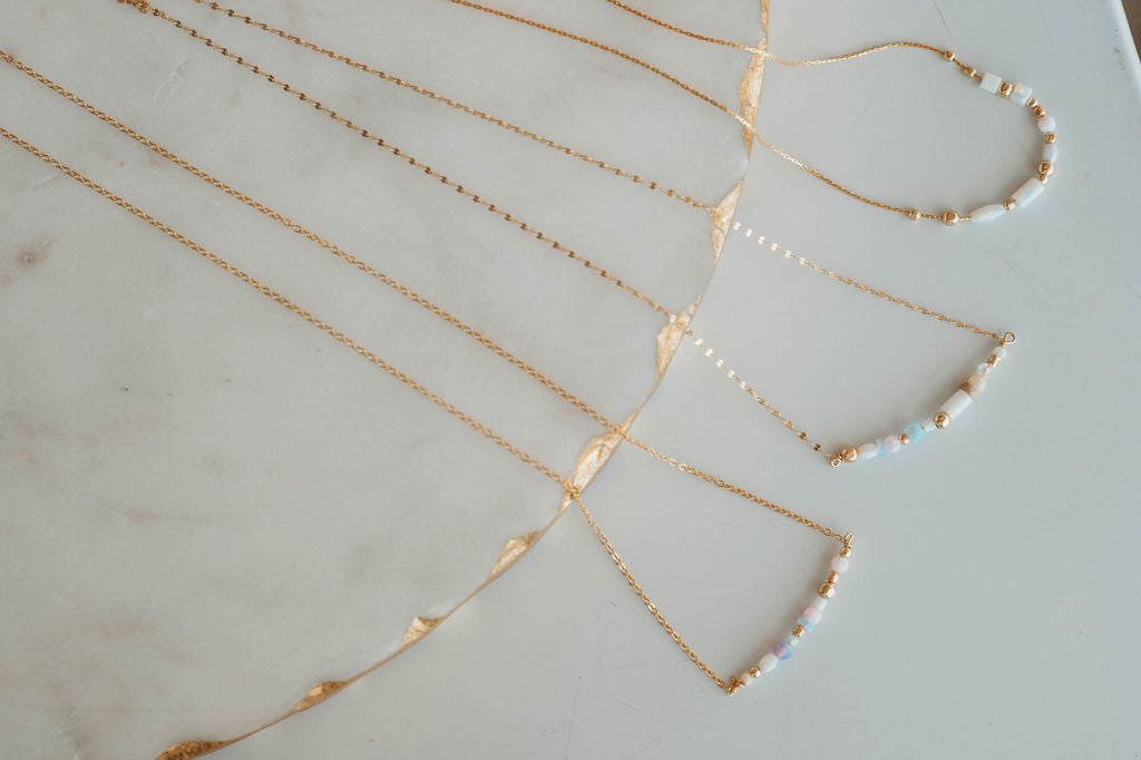 Inner Glow Necklace - 14k Gold Fill/ Sterling Silver - Opalite Collection
