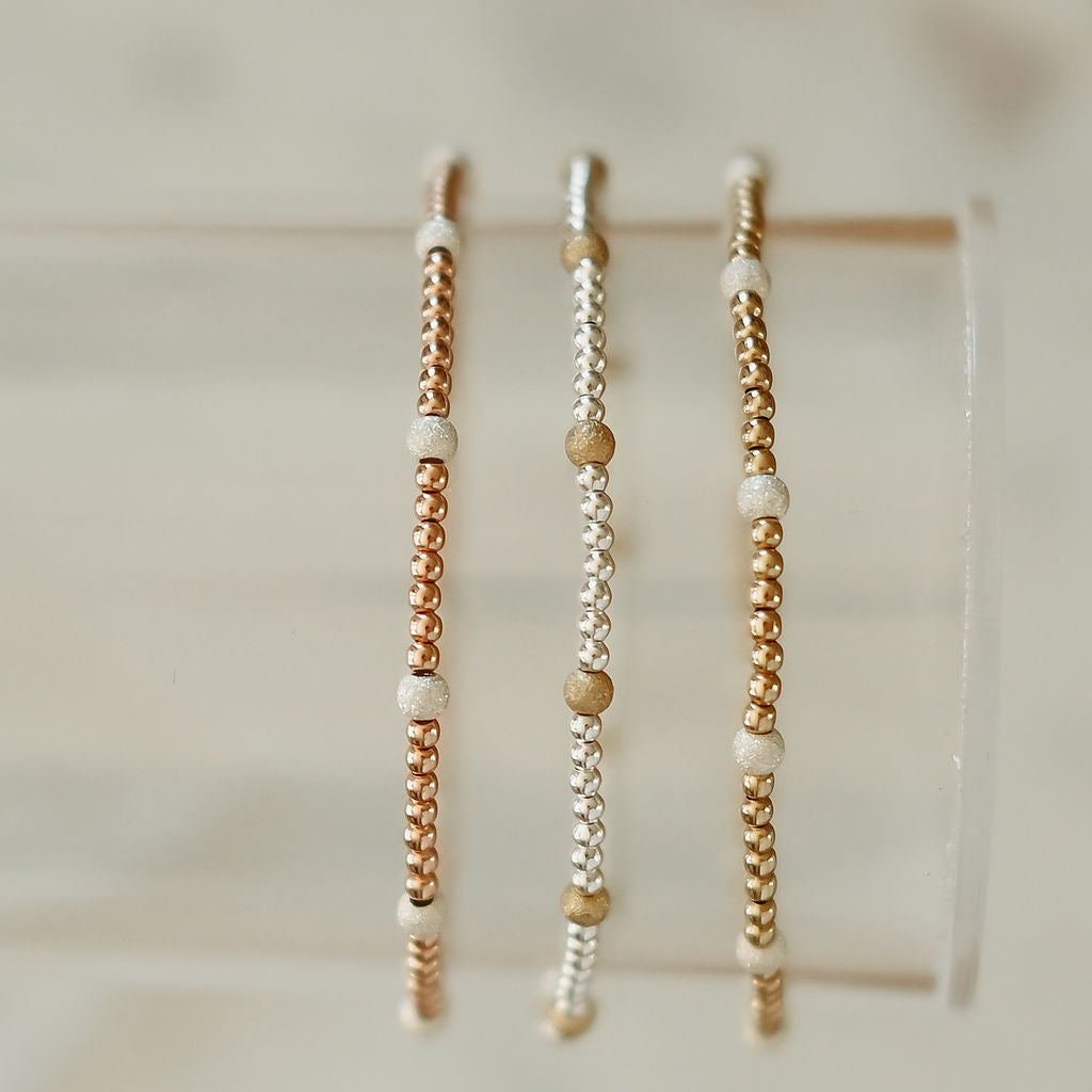 Stardust - Mixed Metal Gold Fill Beaded Bracelet- WHOLESALE
