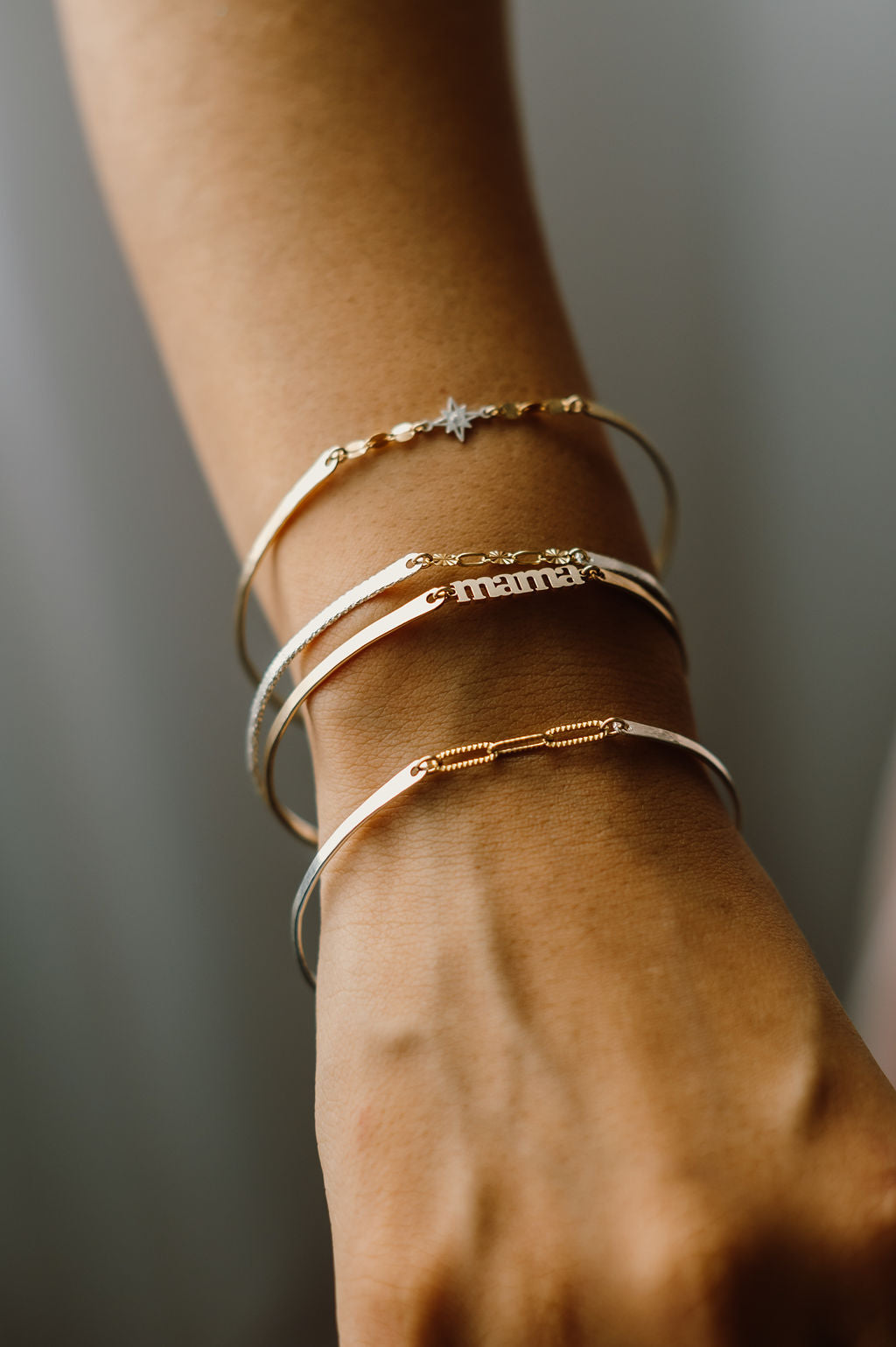 NEW LARGER ROUND Permanent Jewelry Bangle - Gold Fill, Sterling Silver