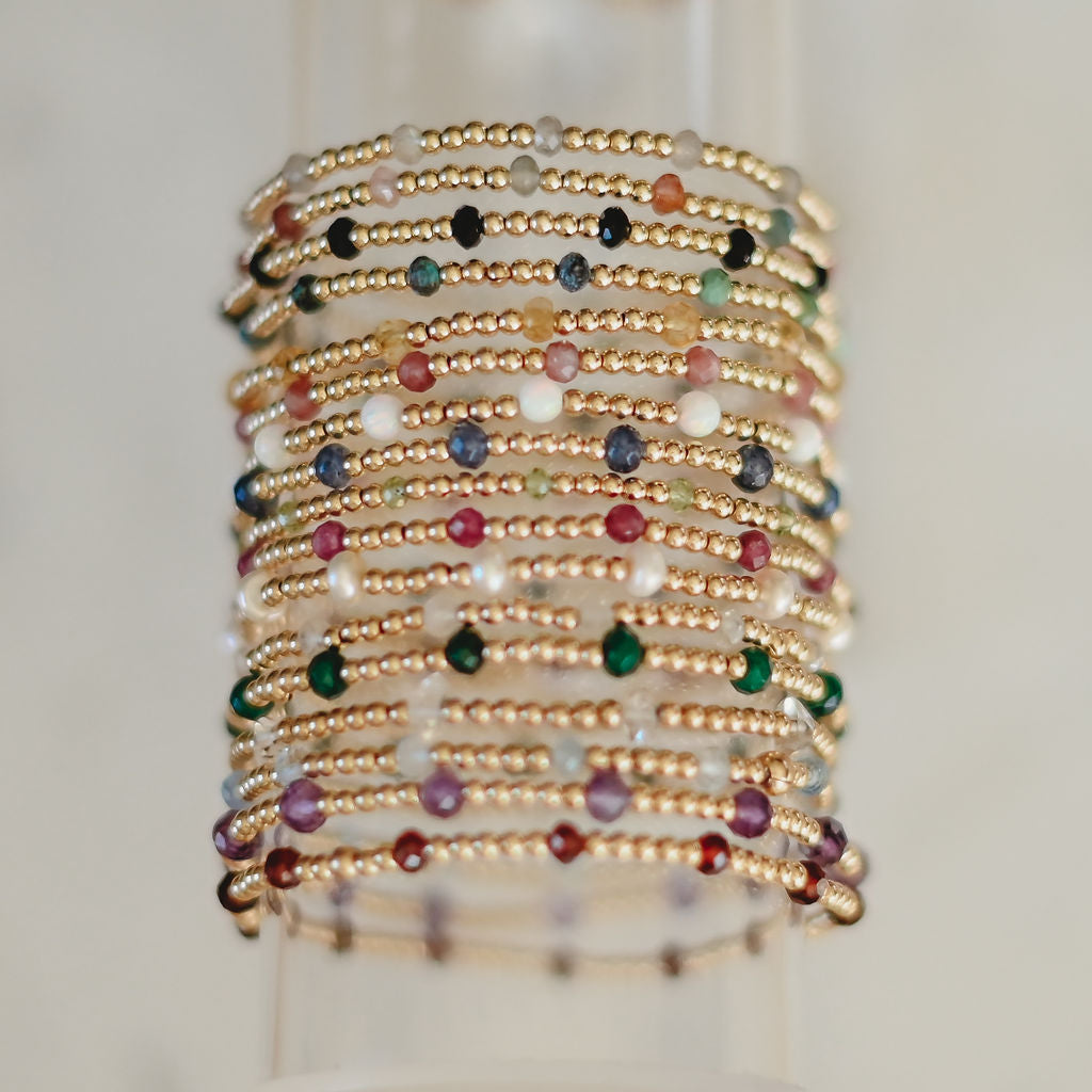 Ezra Birthstone Gemstone Beaded Bracelet- WHOLESALE