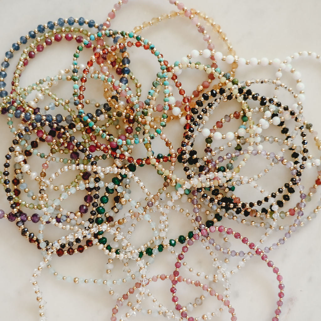 Ruthie Birthstone Gemstone Beaded Bracelet- WHOLESALE