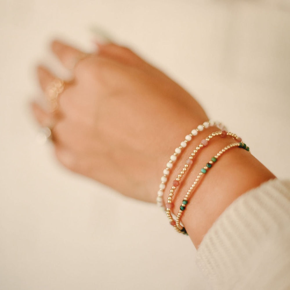 Ezra Birthstone Gemstone Beaded Bracelet- WHOLESALE
