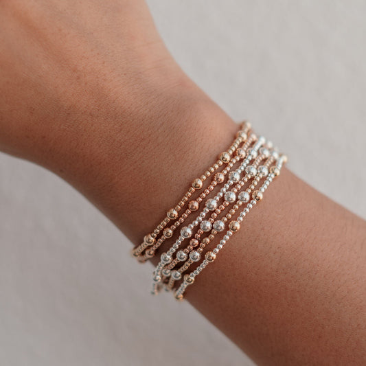 Crew - Mixed Metal Gold Fill Beaded Bracelet- WHOLESALE