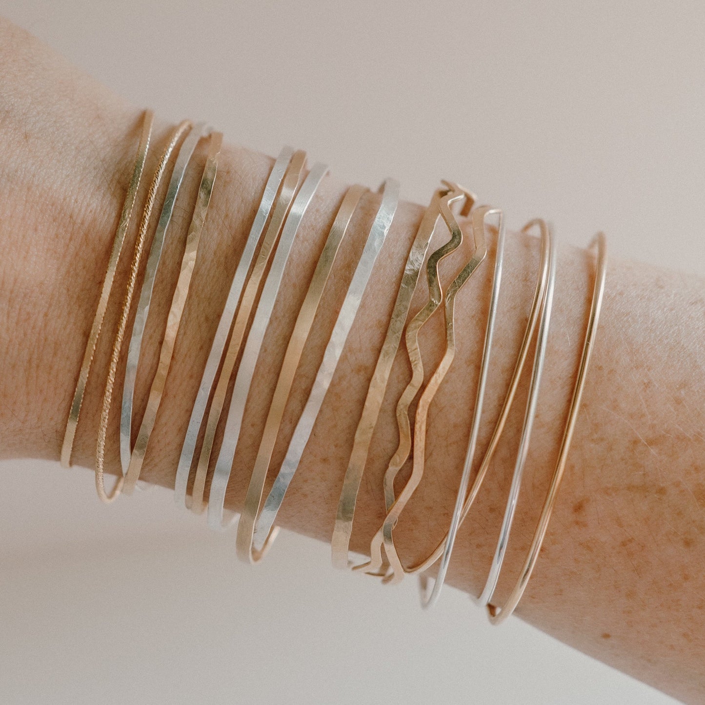 Permanent Jewelry Bangle - Gold Fill, Sterling Silver, Rose Gold Fill