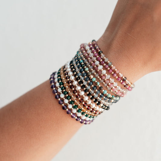 Rae Birthstone Gemstone Beaded Bracelet- WHOLESALE