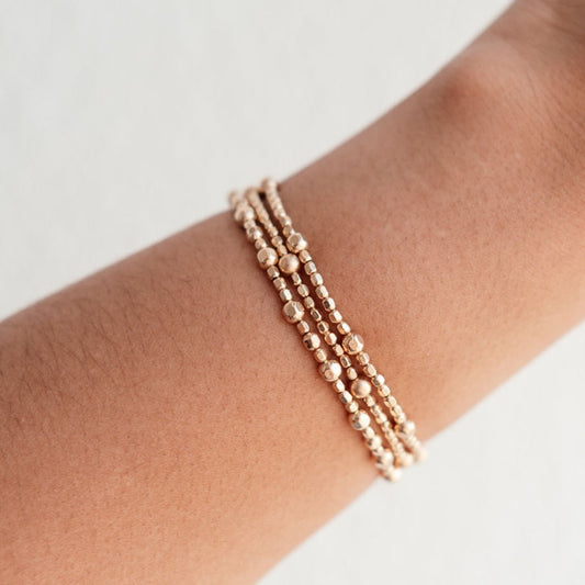 Faceted Gold Beaded Bracelet - WHOLESALE