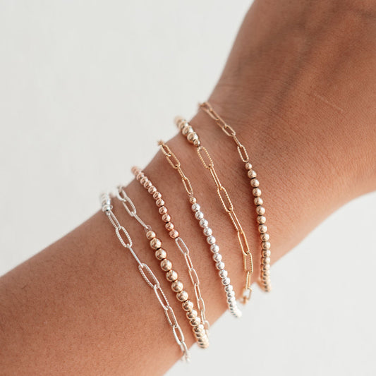 Joy - Chain and Beaded Bracelet - WHOLESALE