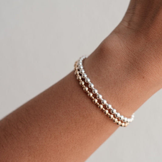 Jack - Mixed Metal Gold Fill + Sterling Silver Beaded Bracelet - WHOLESALE