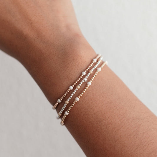 Stardust - Mixed Metal Gold Fill Beaded Bracelet- WHOLESALE