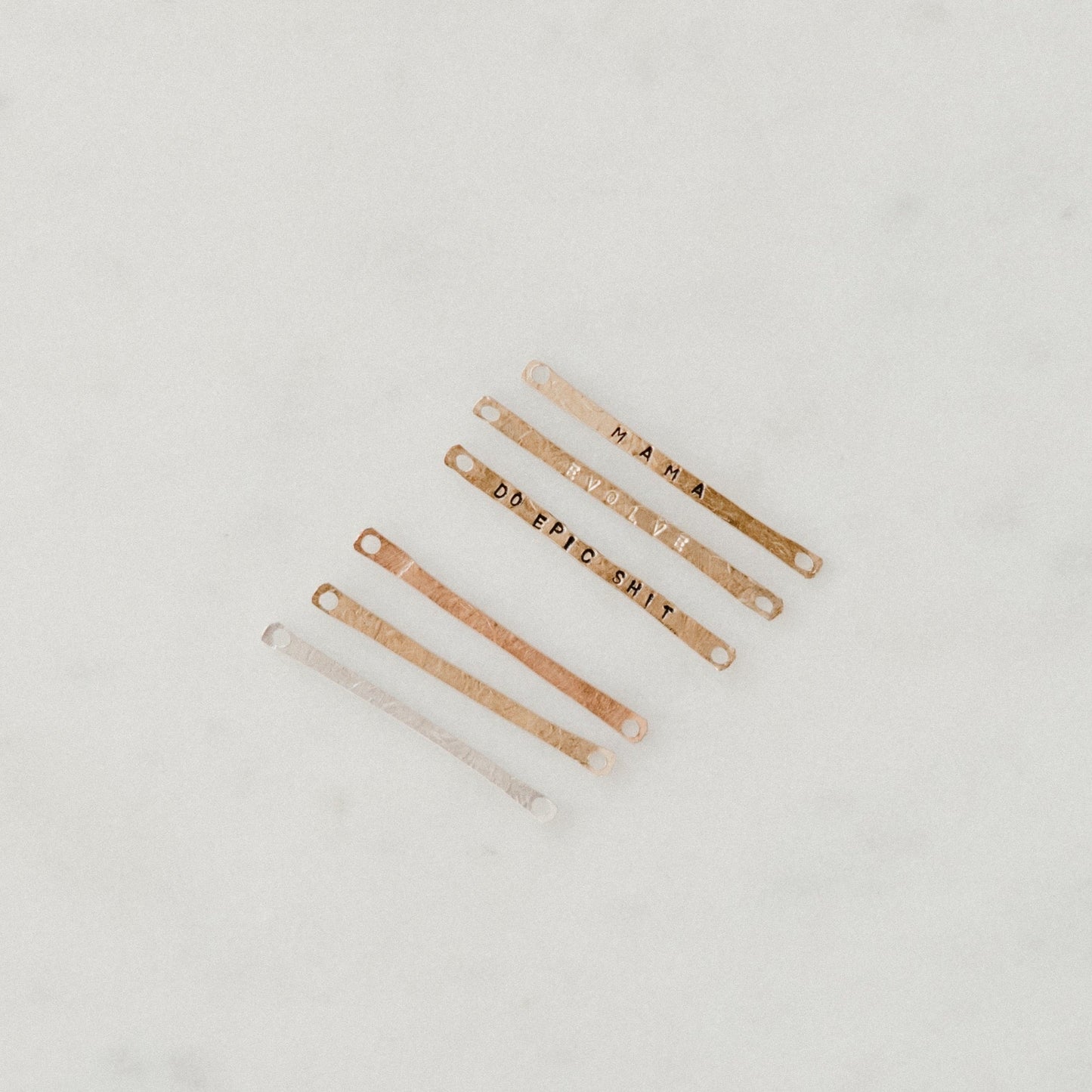 Skinny Engravable Bar Gold Fill + Sterling Silver Connectors