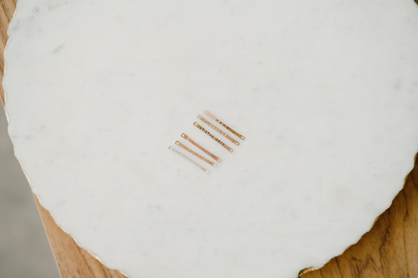 Skinny Engravable Bar Gold Fill + Sterling Silver Connectors