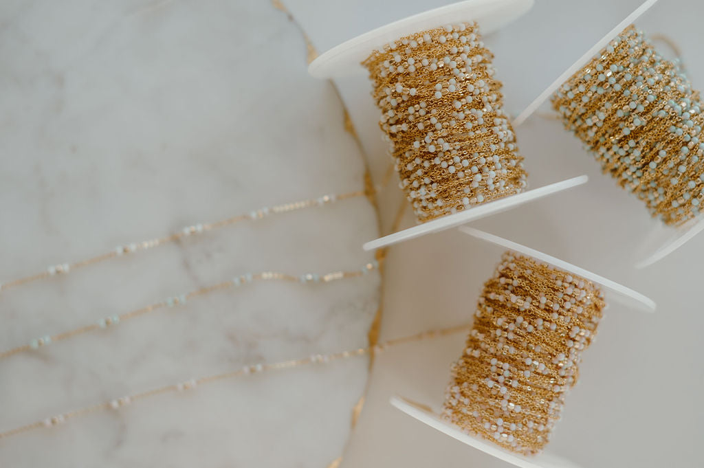 PREORDER *NEW* Tiny Opal Satellite Permanent Jewelry Chain (3 feet)