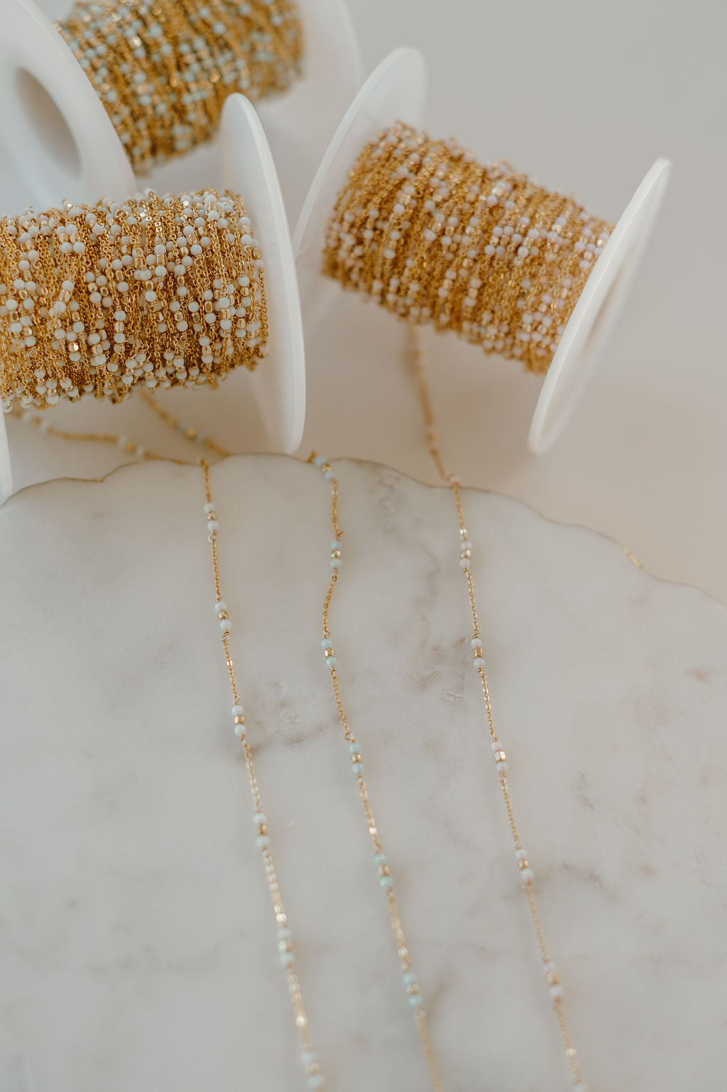 PREORDER *NEW* Tiny Opal Satellite Permanent Jewelry Chain (3 feet)