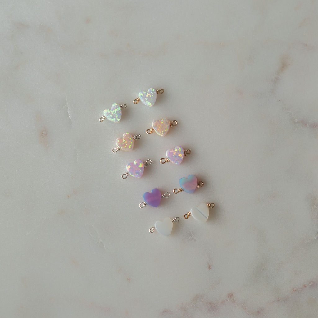 Opal + Pearl HEART Connectors