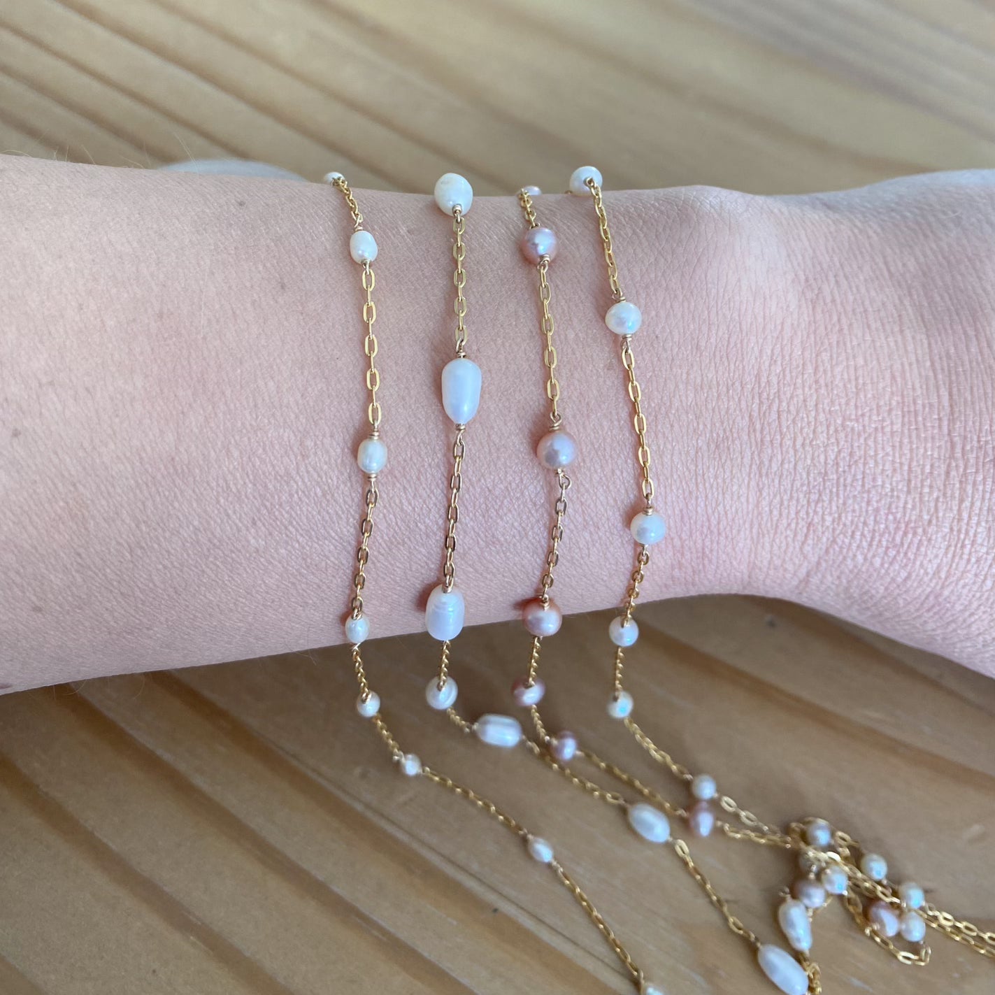 Pearl Satellite Permanent Jewelry Chain PREORDER (3 feet)