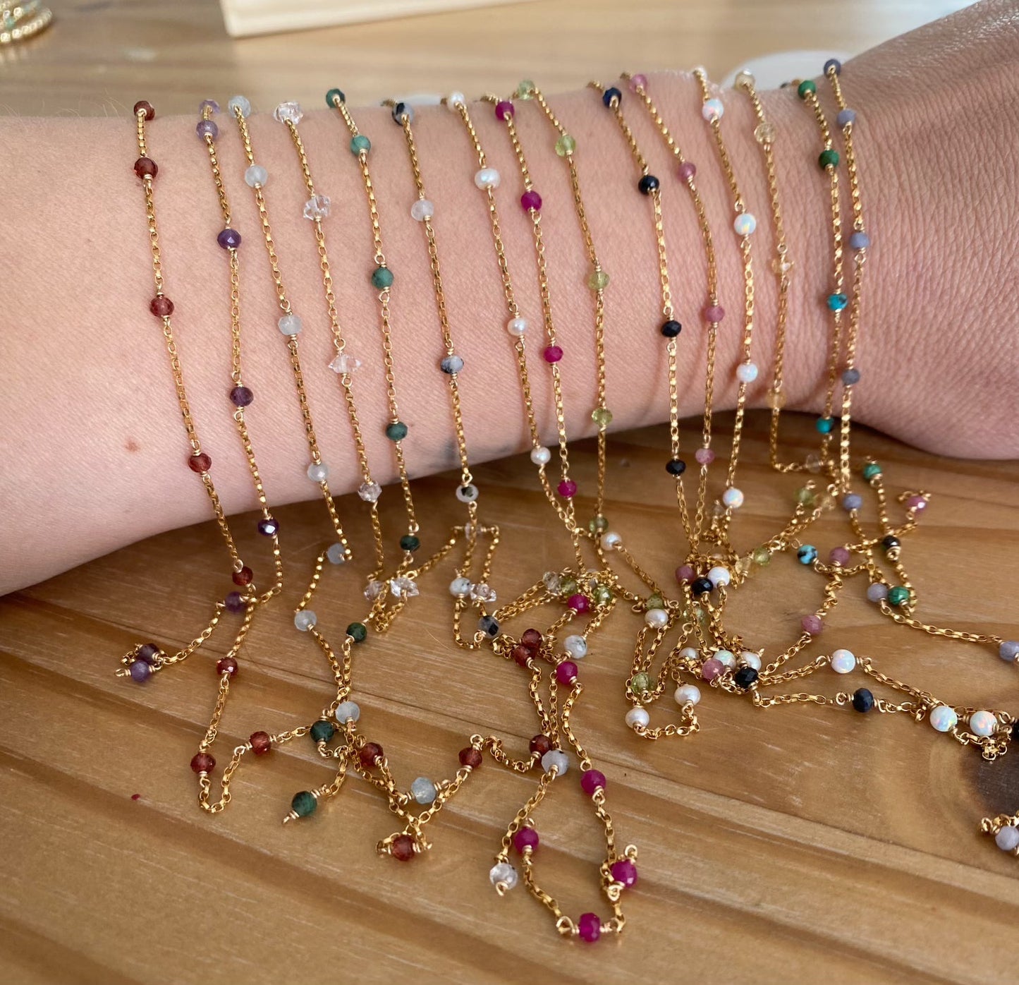 Single Gemstone Birthstone Permanent Jewelry Chain- PREORDER