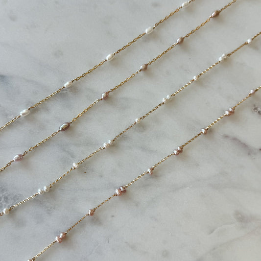 READY TO SHIP Pearl Satellite Permanent Jewelry Chain (1 yard)