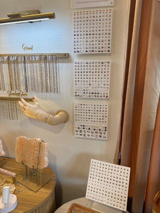 Connector and Charm Permanent Jewelry Display