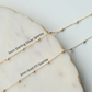 Two gold necklaces with '3mm Sterling Silver Sparkle' and '3mm Gold Fill Sparkle' labels on a marble surface.