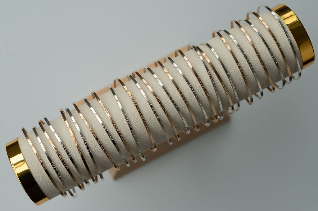 display of bangles with engraving 