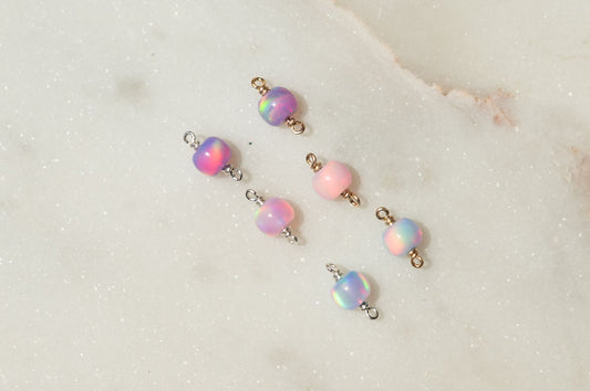 Opal beads on a light background