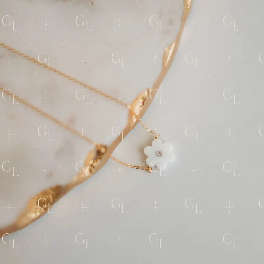 Bloom Necklace- 14k Gold Fill/ Sterling Silver - Opalite Collection