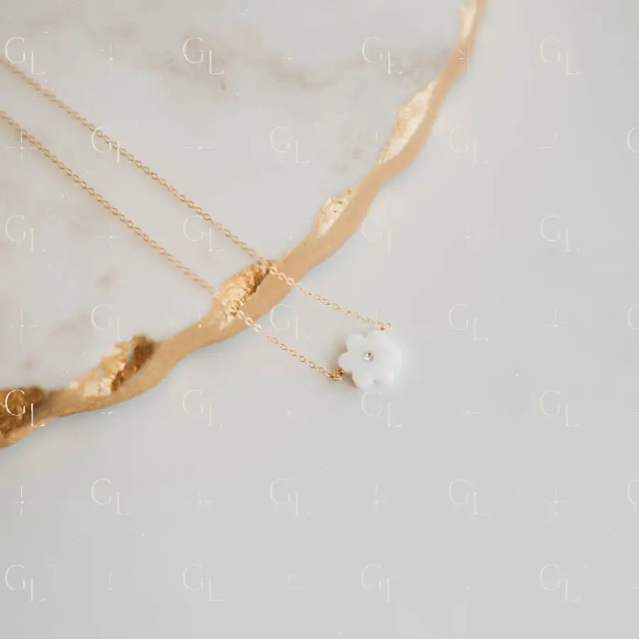 Bloom Necklace- 14k Gold Fill/ Sterling Silver - Opalite Collection