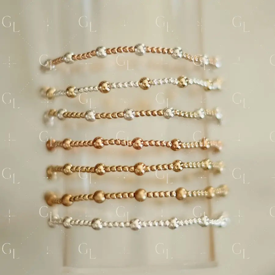 Crew - Mixed Metal Gold Fill Beaded Bracelet
