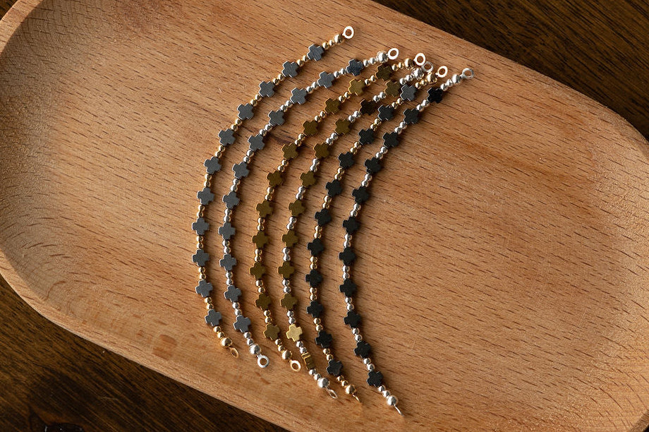 half beaded for permanent jewelry 