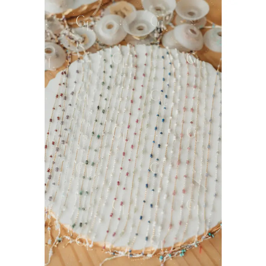 Double Single Gemstone Birthstone Permanent Jewelry Chain (3 feet) PREORDER