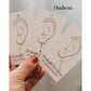 Ear Chains- 14k Gold Fill or Sterling Silver - Lucy Grace - GOLD- BLACK ONYX (EAR-03)