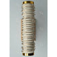 Decorative wall sconce with spiral design and gold accents on a gray background
