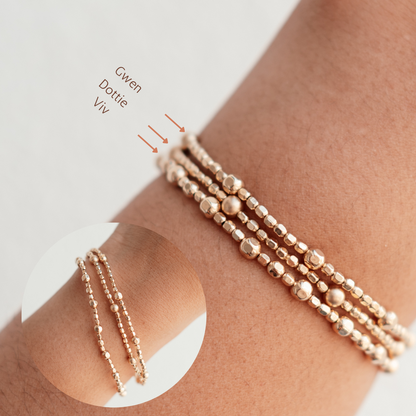 Faceted Gold Beaded Bracelet - WHOLESALE