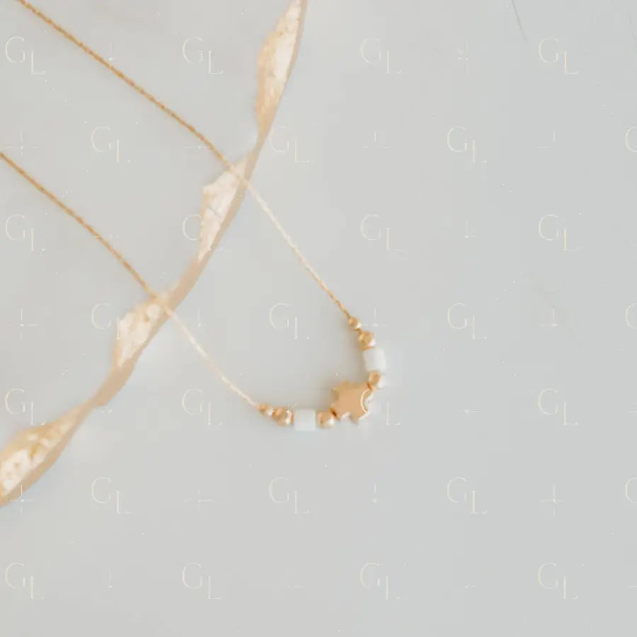 Faith Necklace- 14k Gold Fill/ Sterling Silver - Opalite Collection