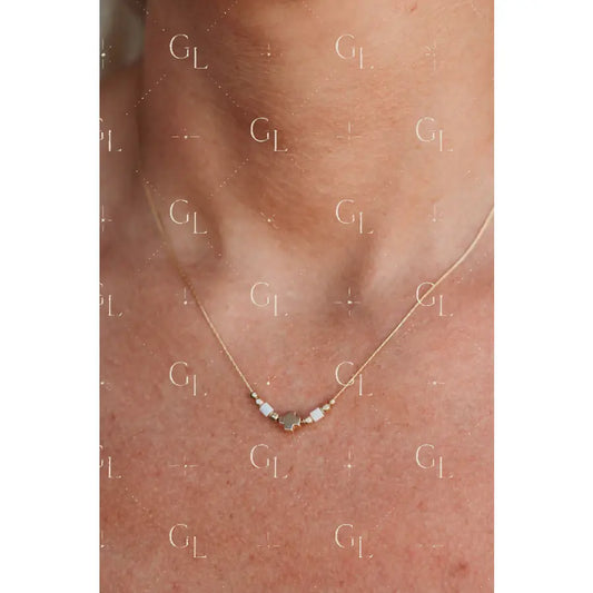 Faith Necklace- 14k Gold Fill/ Sterling Silver - Opalite Collection
