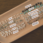 Set of glow ups with gemstone labels on a wooden board